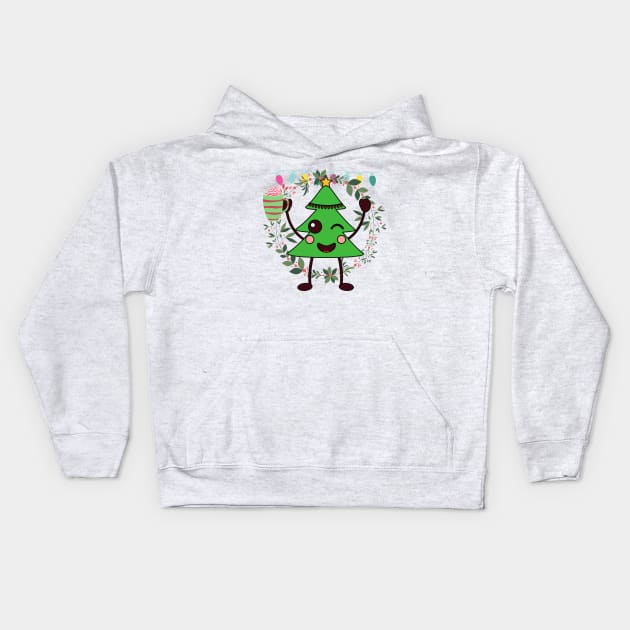 Christmas tree decorations - New tree - December christmas Kids Hoodie by OrionBlue